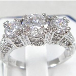 Stamped 10 K GF real white gold filled ring