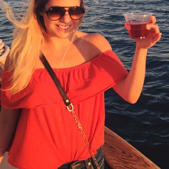 Red off the shoulders top