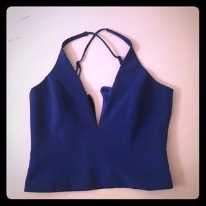 Bardot Royal Blue Crop Top