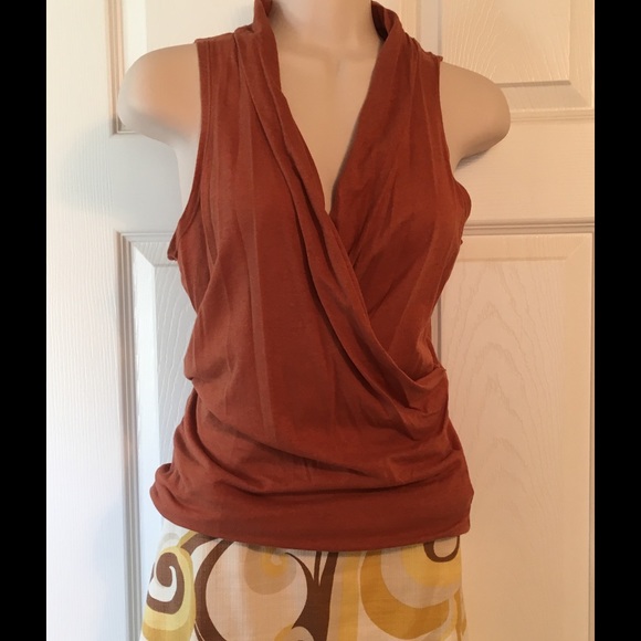 Anthropologie Velvet brand rust colored top.