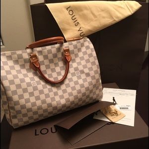 Louis Vuitton Damier Azur Speedy "NO TRADES"