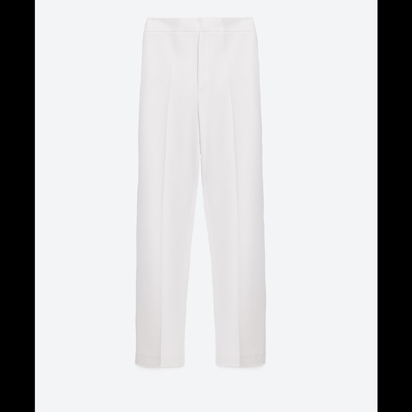 Zara Straight Leg Long Flowing Trousers Pants - Picture 2 of 3