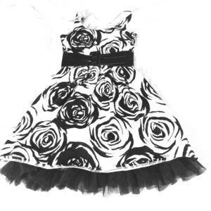 Black and white dress.