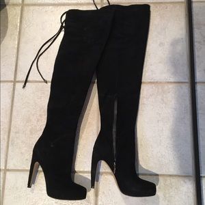 Sam Edelman Kayla Black Suede over the knee boots