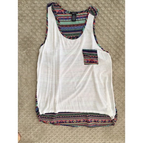 White front, tribal back tank top NWOT
