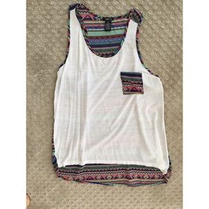 White front, tribal back tank top NWOT