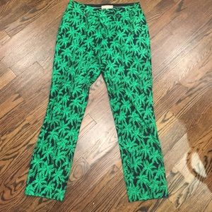 Palm tree ankle crop pants