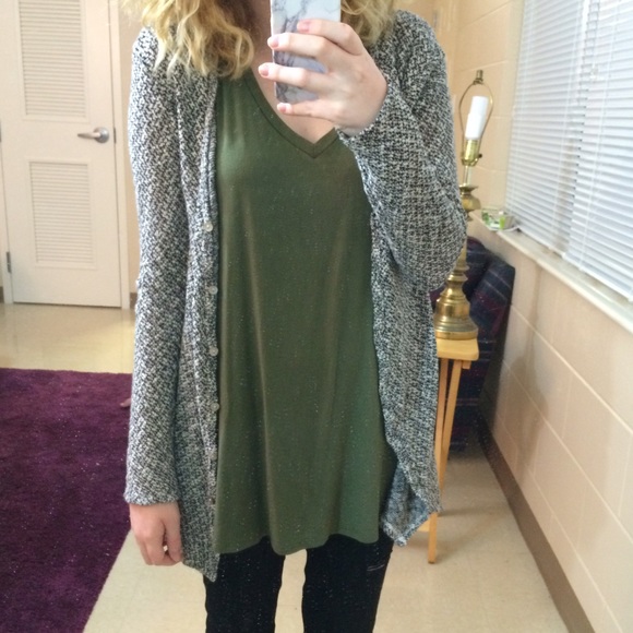 About a Girl Sweaters - Salt & Pepper Speckled Cardigan