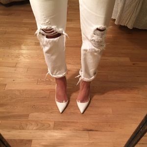 zara white pumps