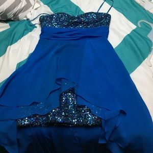 Blue high low homecoming dress