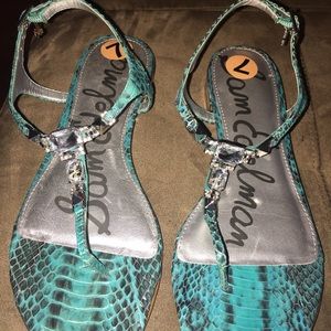 Sam Edelman turquoise/black sandal.