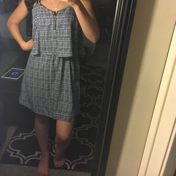 Blue and white day dress