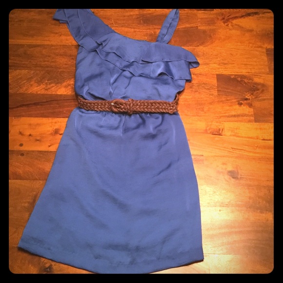 NWOT One shoulder blue dress