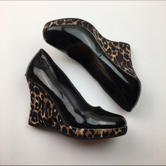Qupid Shoes - Qupid cheetah print patent wedges