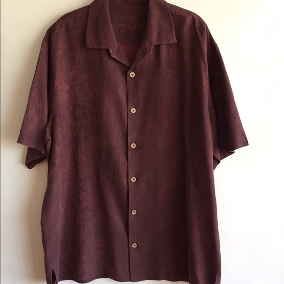 Embossed silk button down