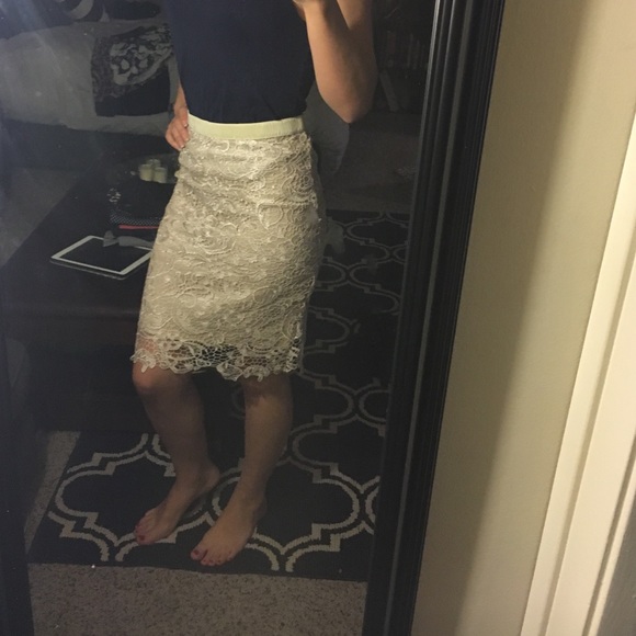 White lace skirt