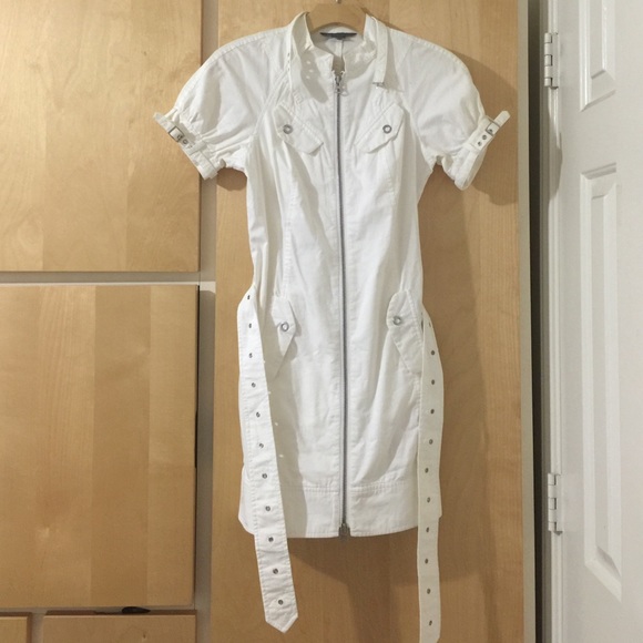 White AX zip front dress