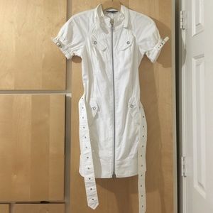 White AX zip front dress