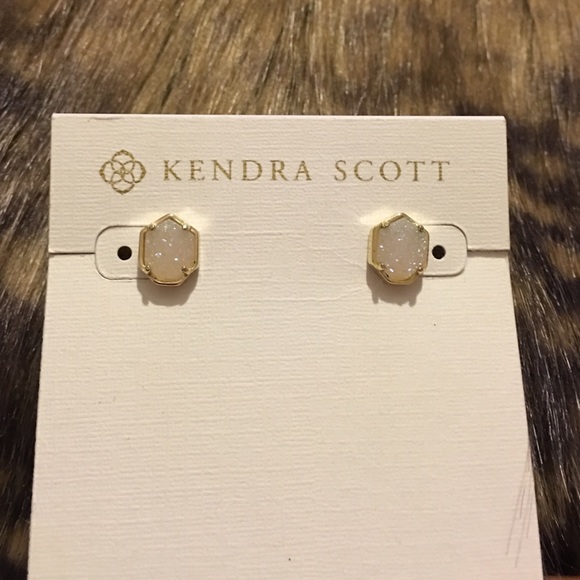 Logan studs in iridescent drusy