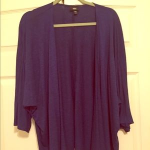 Blue draped cardigan
