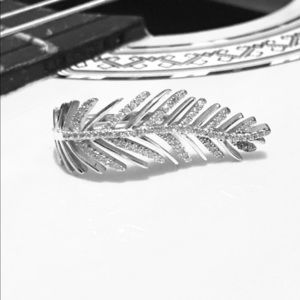 Swarovski® Crystal & Sterling Silver Feather Ring
