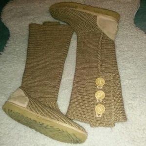 Ugg Classic Cardi Beige Knit Tall Boots