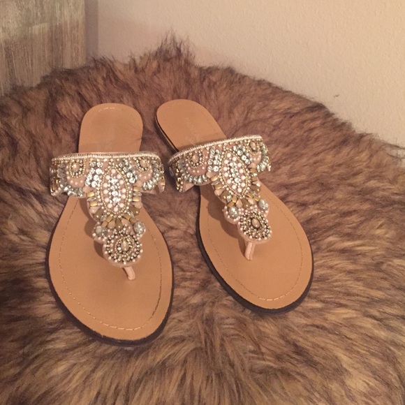Cute embellished rhinestone/bead sandals