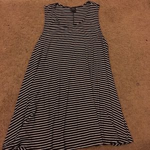 Stripped black & white tank top t shirt dress.