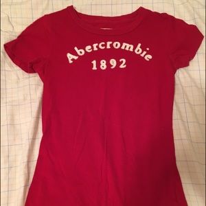 A casual red t-shirt from Abercrombie and Fitch