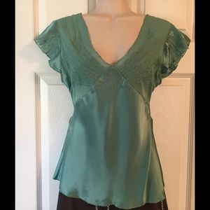 Retro Anthropologie Odille silk top!