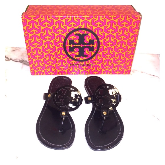 Tory Burch "Miller" patent leather sandals