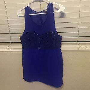 Blue sleeveless top