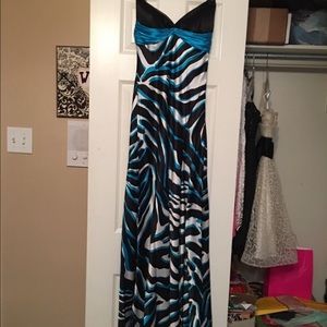 Blue with zebra Print gown