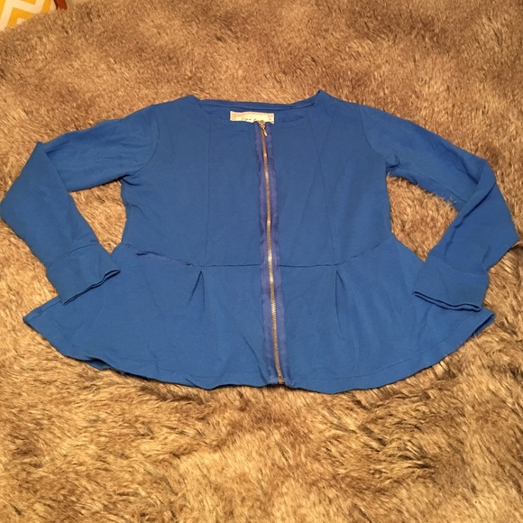Blue peplum sweatshirt