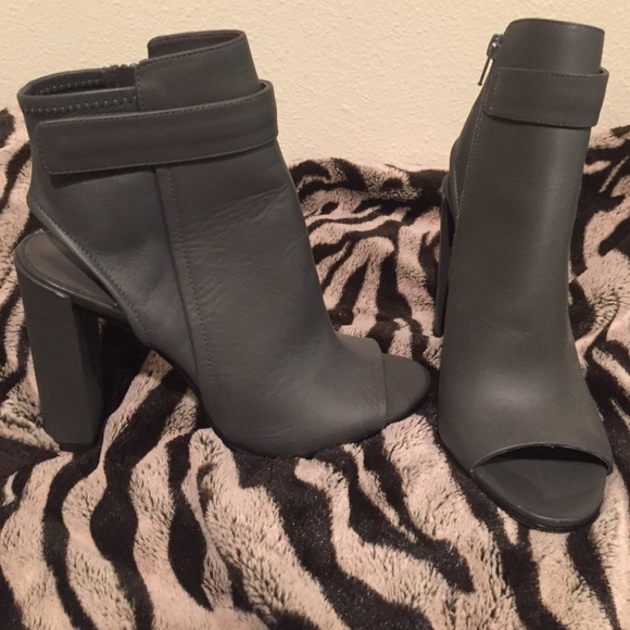 Vince Brigham Peep-Toe Bootie, Graphite