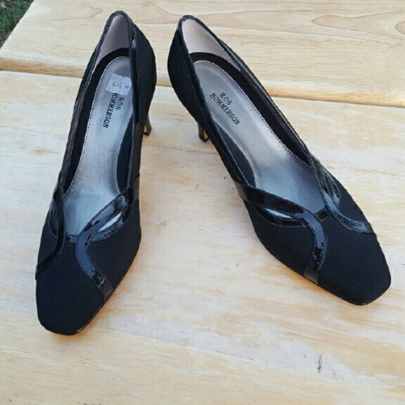 Ros Hommetson Amici Black Dress Shoes 6.5W