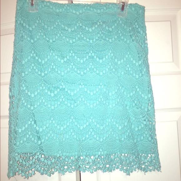 Blue crochet skirt