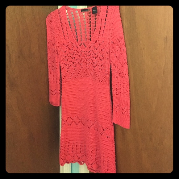 Moda Bright Pink Crotchet Dress Small