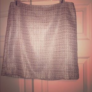 Shiny golden tweed midi skirt