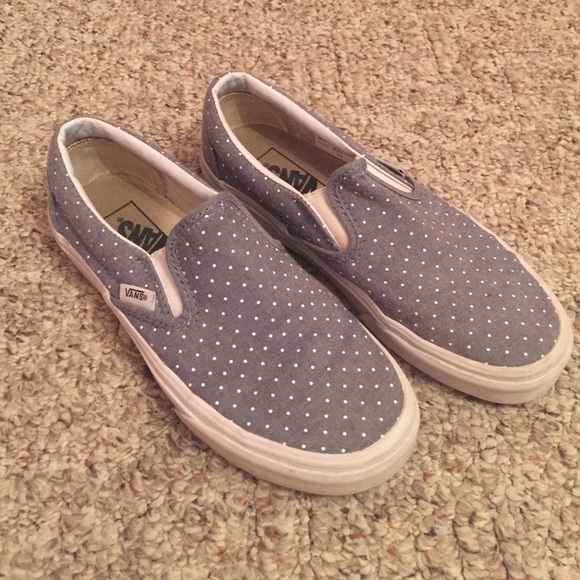 Vans Shoes - Polka dot slip-on Vans!