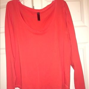 FINAL SALE! Deep orange scoop neck long sleeve