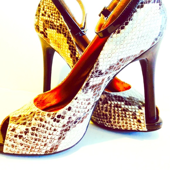 Bcbgeneration snake ankle strap heels