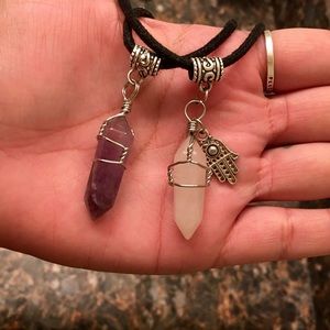 Rose Quartz and Amethyst Necklaces