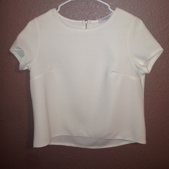 White ribbed crop top