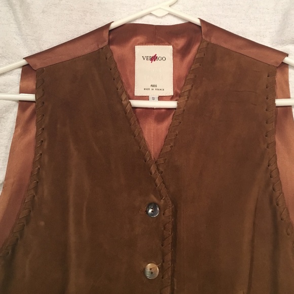 Camel colored suede vest. - Picture 2 of 4