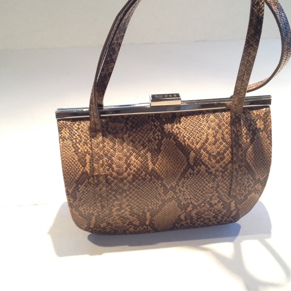 Guess brown animal print small purse