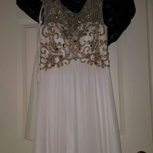 White, jewelled prom dress