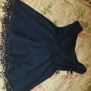 Off the shoulder denim dress