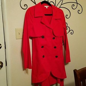 Poppy Red Trench Coat