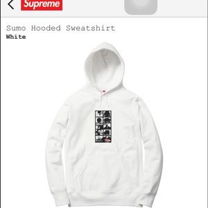 Supreme White Hoodie Sumo Logo